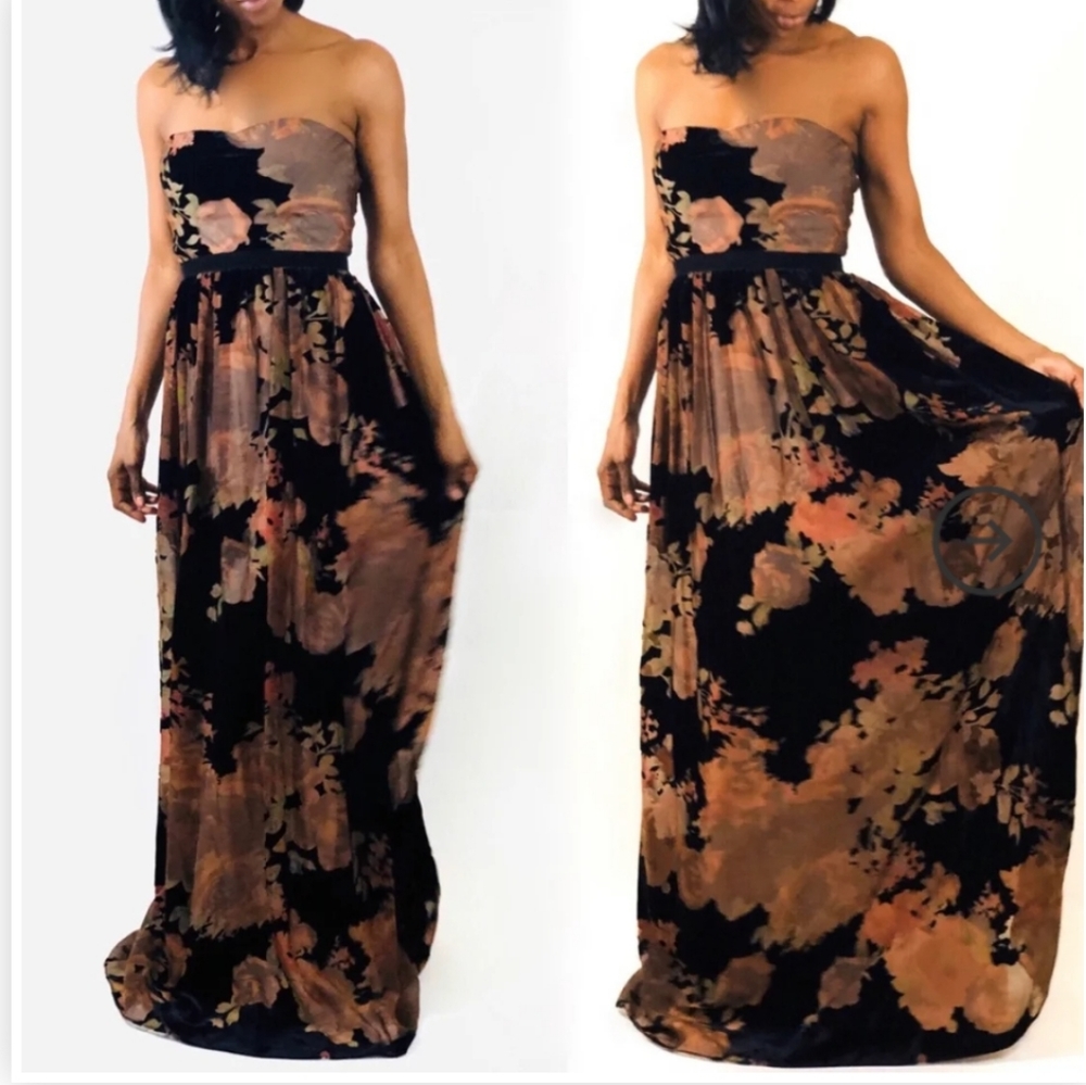 HP🎉 Velvet Erin Featherson Floral Formal Gown